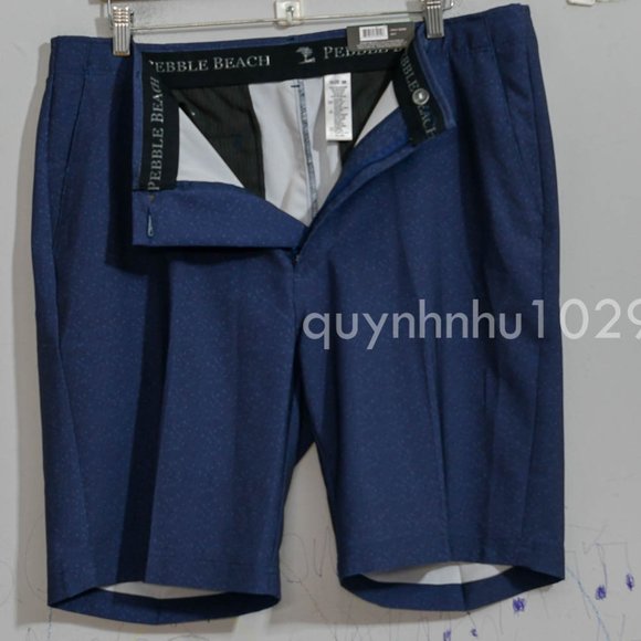 Pebble Beach Men’s Dry-Luxe Performance Shorts in navy - Picture 4 of 6